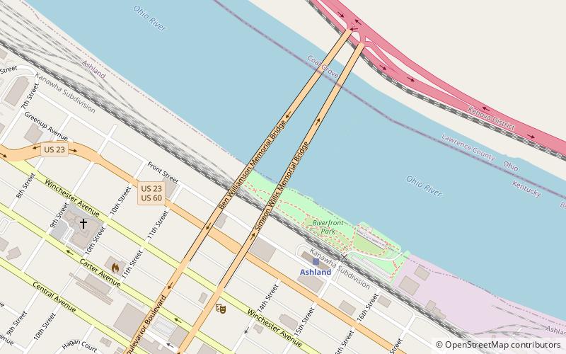 Simeon Willis Memorial Bridge location map