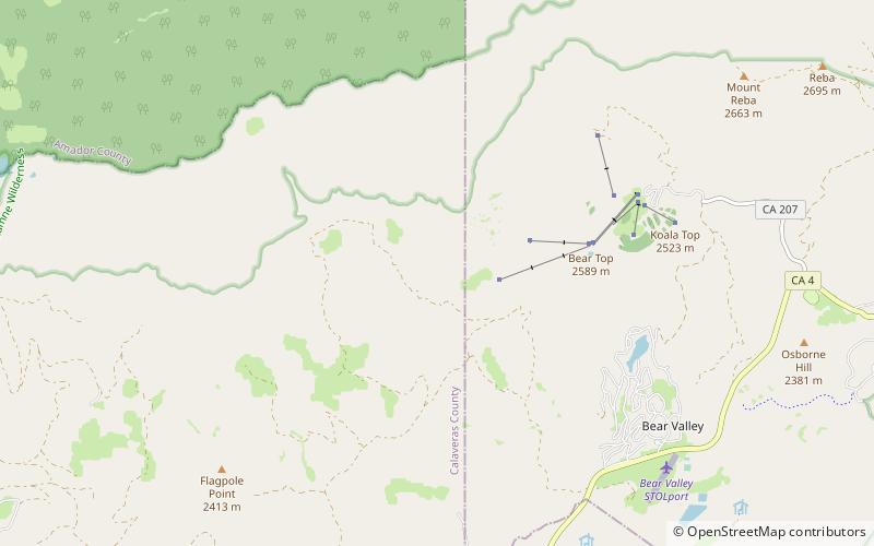 corral ridge foret nationale de stanislaus location map