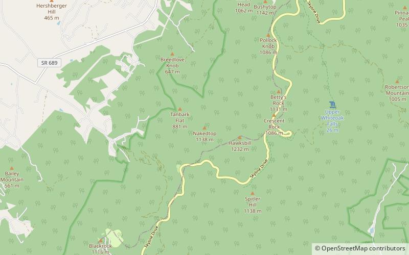 nakedtop park narodowy shenandoah location map
