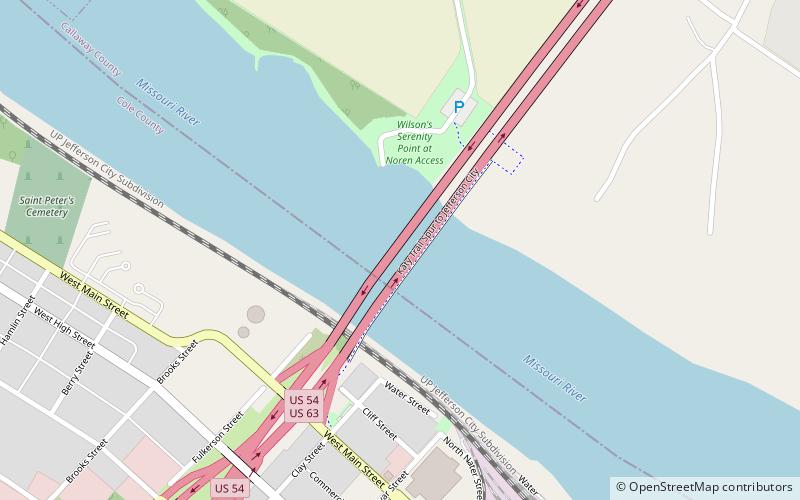 Jefferson City Bridge location map