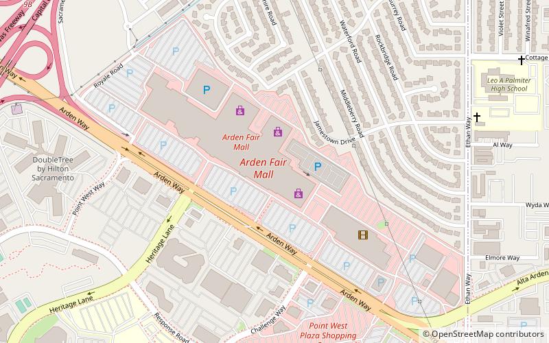 Arden Fair Mall location map
