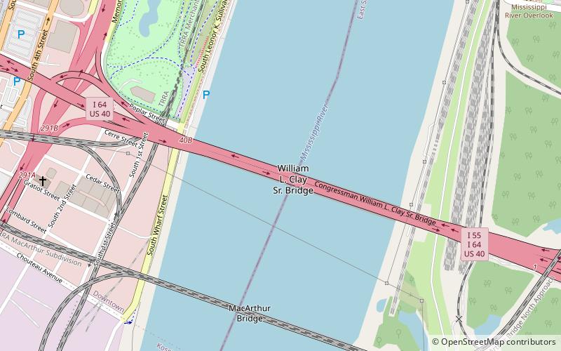 Poplar Street Bridge location map
