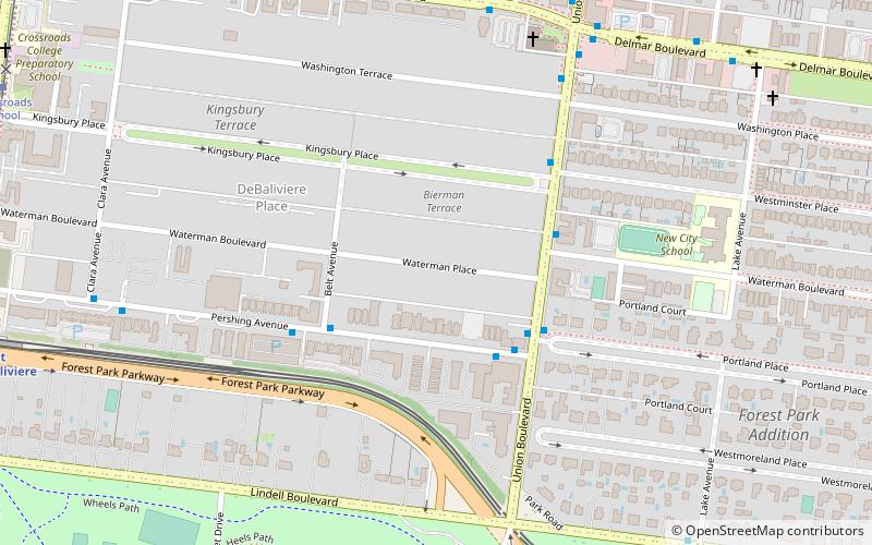 Waterman Place-Kingsbury Place-Washington Terrace Historic District location map