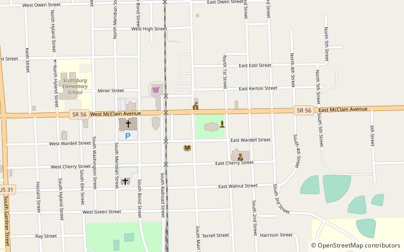 Scottsburg Courthouse Square Historic District location map