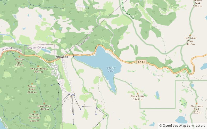 caples lake bosque nacional el dorado location map
