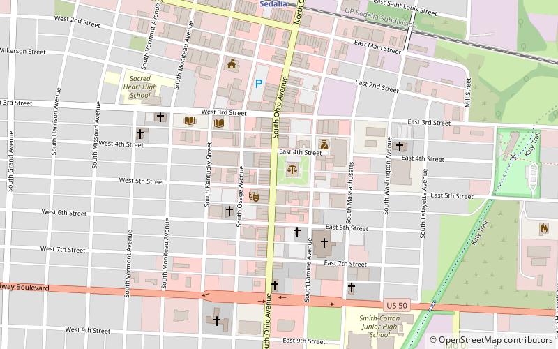 Sedalia Commercial Historic District location map