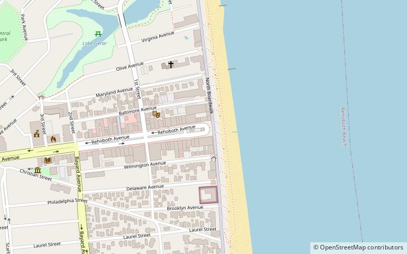 Rehoboth Beach Bandstand location map