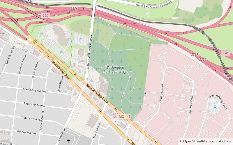 washington park cemetery ferguson location map