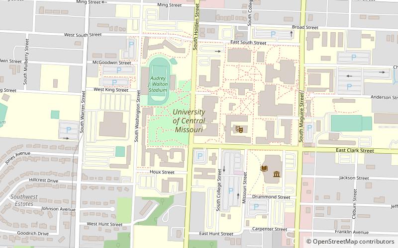 university of central missouri warrensburg location map