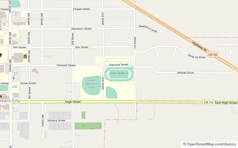 Liston Stadium location map