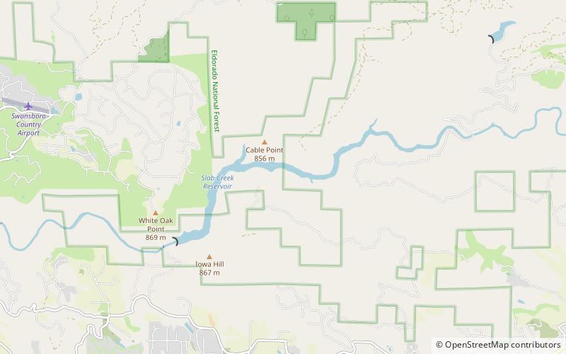 slab creek dam bosque nacional el dorado location map