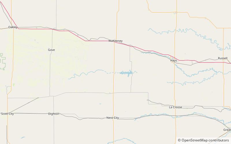 Cedar Bluff Reservoir location map