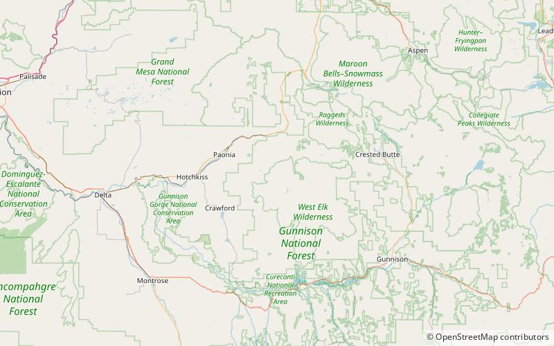 mount gunnison west elk wilderness location map