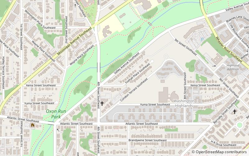 oxon run park washington d c location map
