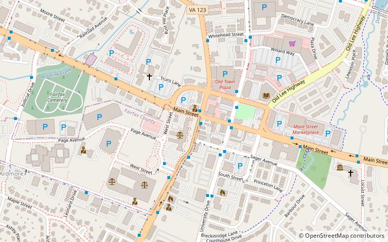 City of Fairfax Historic District location map