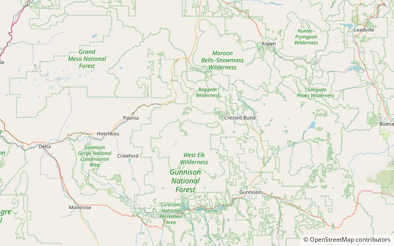 east beckwith mountain west elk wilderness location map