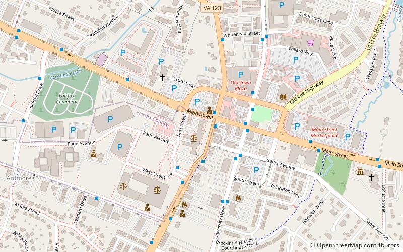 Historic Fairfax County Courthouse location map