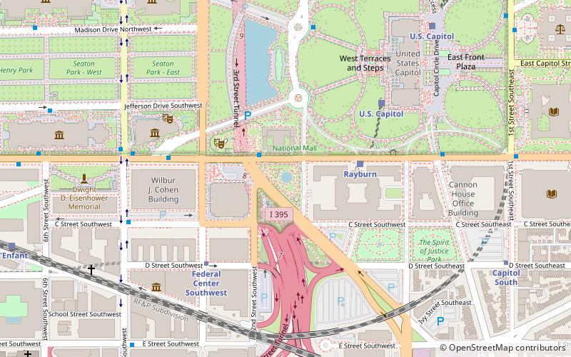 Fontaine Bartholdi de Washington location map