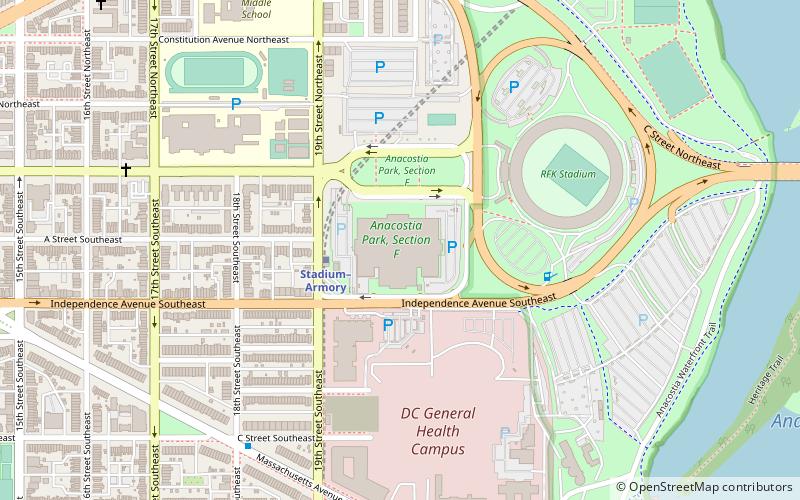 D.C. Armory location map