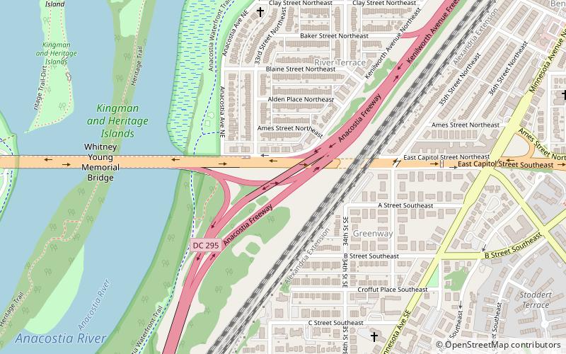 district of columbia route 295 washington location map