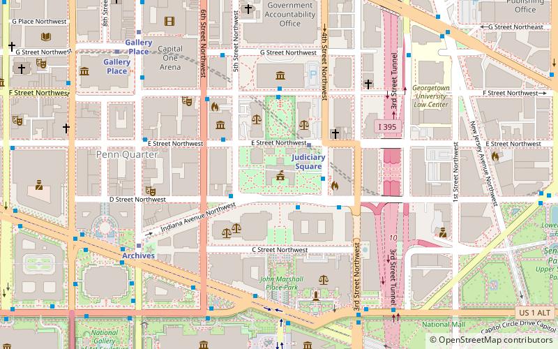 District of Columbia City Hall location map