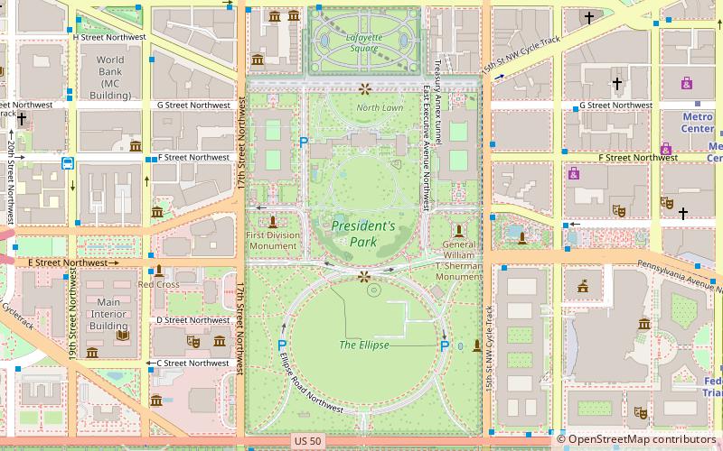 Südrasen des Weißen Hauses location map