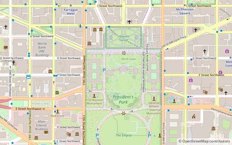 White House Rose Garden location map