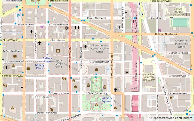 US General Accounting Office Building location map