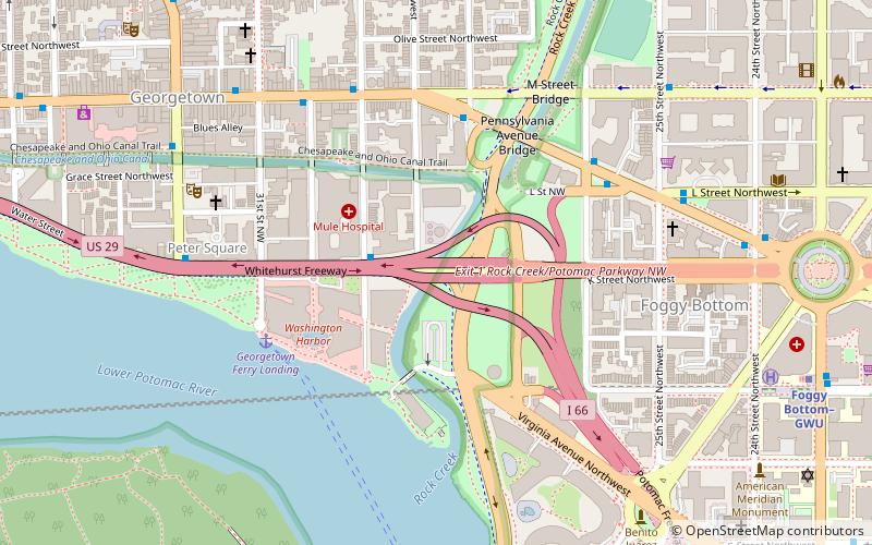 K Street Bridge location map