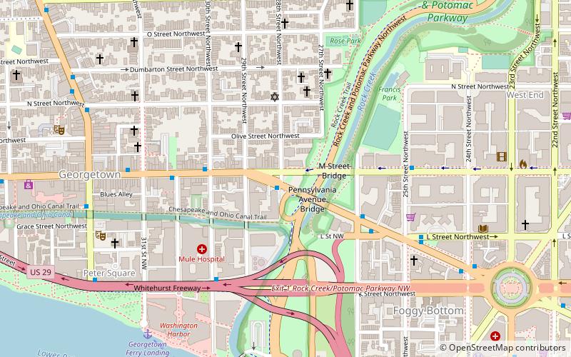 Pennsylvania Avenue Bridge location map