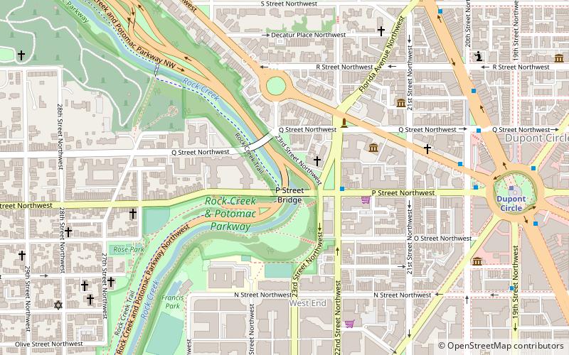 Rock Creek and Potomac Parkway Bridge near P Street location map