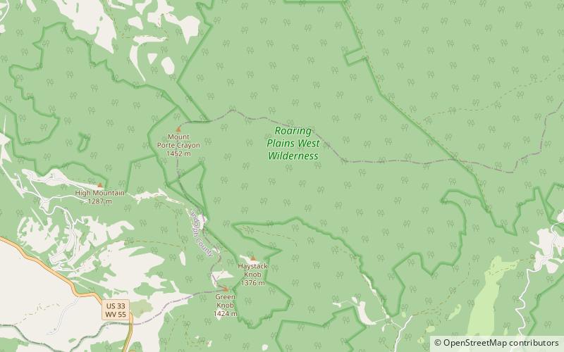 Roaring Plains West Wilderness location map