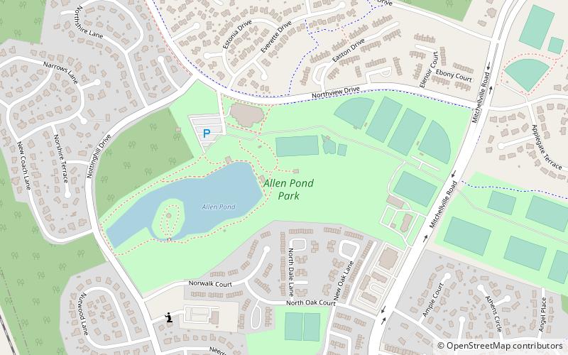 Allen Pond Park location map