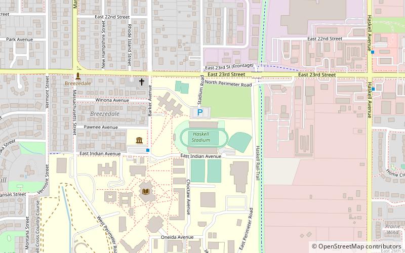 Haskell Memorial Stadium location map