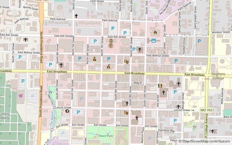 avenue of the columns columbia location map