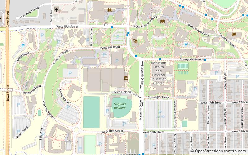 Allen Fieldhouse location map