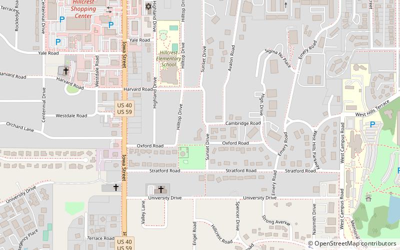 Mount Oread Civil War posts location map