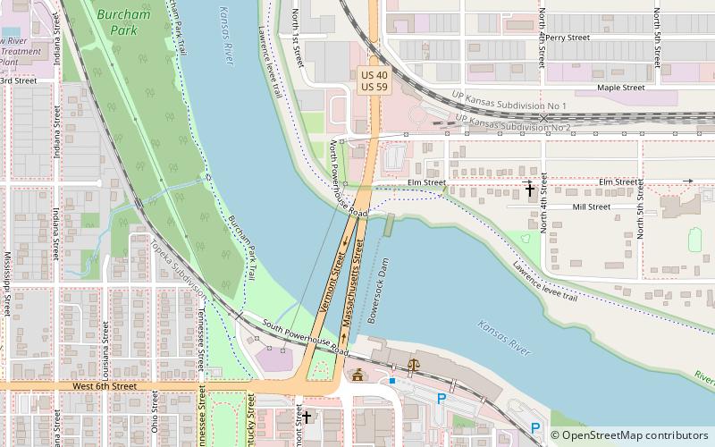 U.S. 40 and 59 Bridges location map