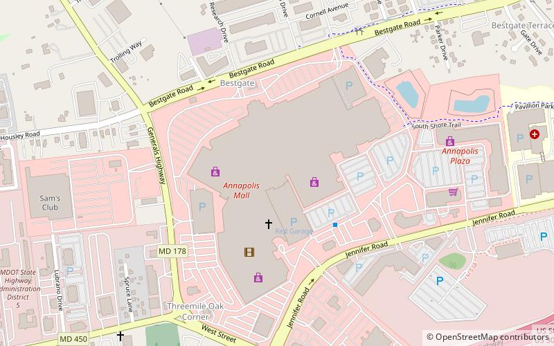 Westfield Annapolis location map