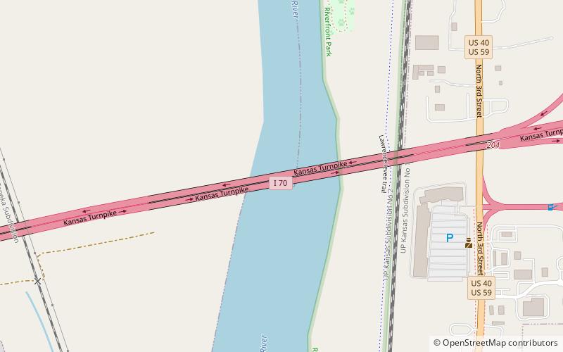 kansas turnpike bridges lawrence location map