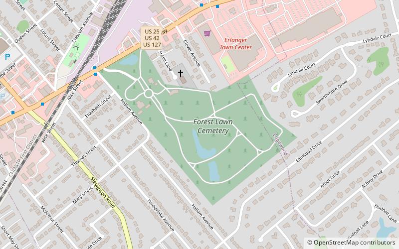 forest lawn memorial park erlanger location map