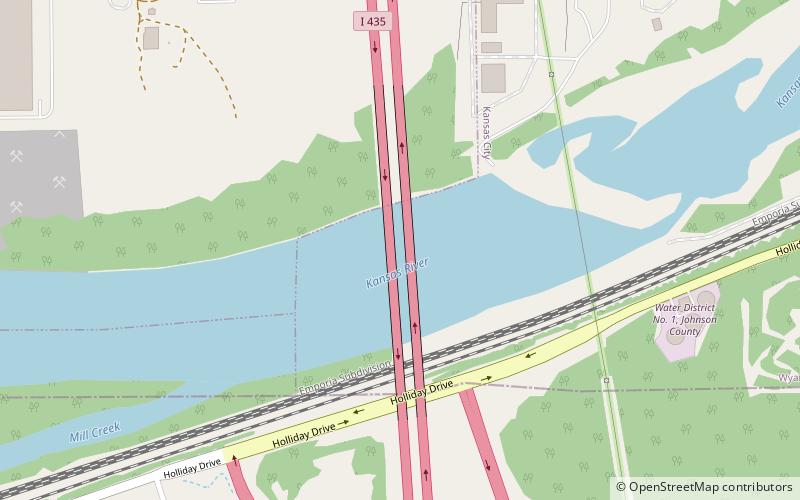 Interstate 435 Bridge location map