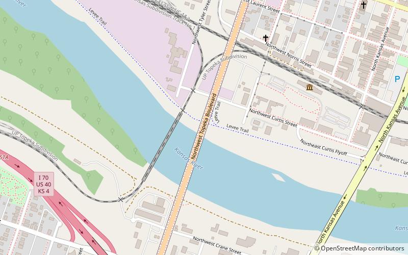 Topeka Boulevard Bridge location map