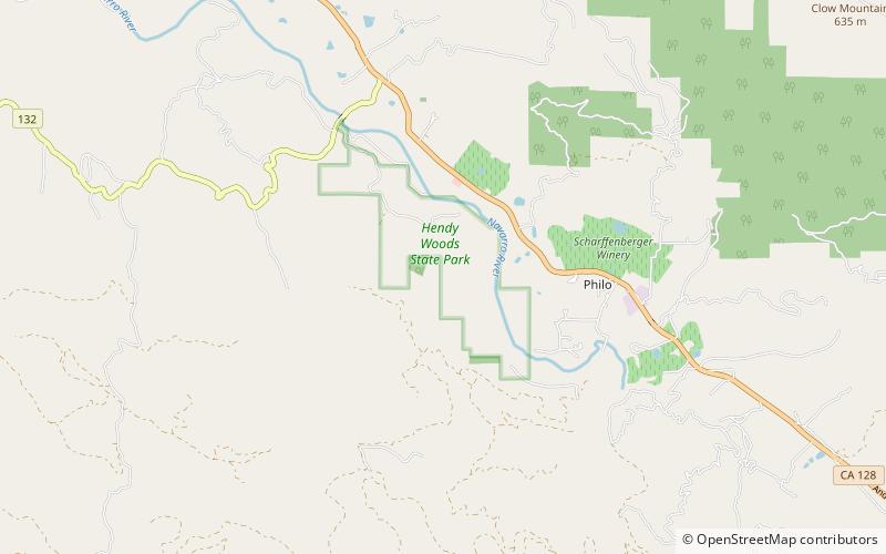 Hendy Woods State Park location map