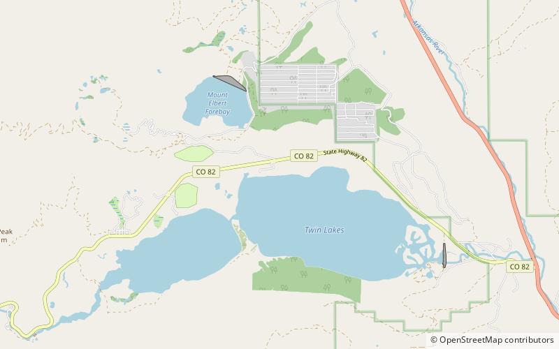 Twin Lakes Dam location map