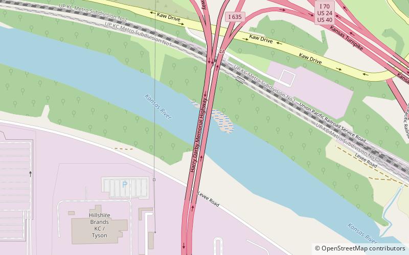 Interstate 635 Bridge location map