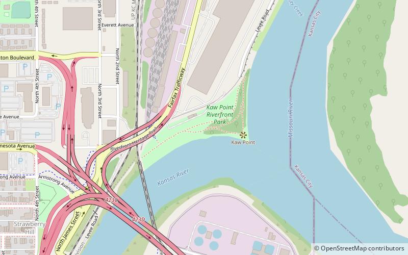 Kaw Point location map