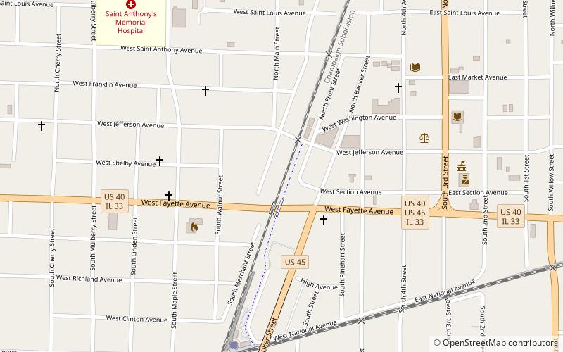 Effingham County Courthouse location map