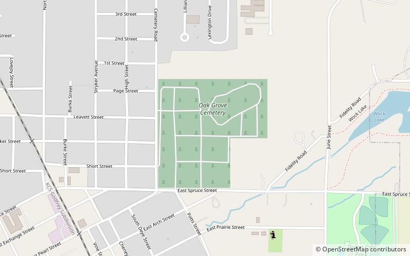 Oak Grove Cemetery location map