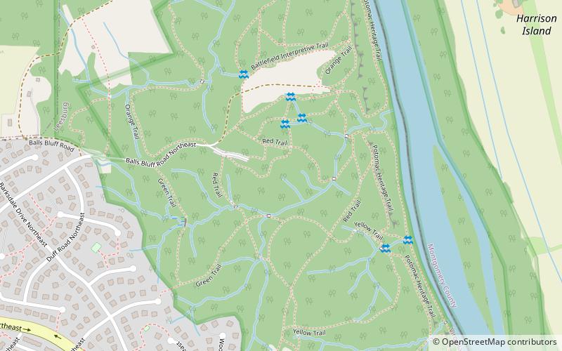 Ball's Bluff Battlefield and National Cemetery location map